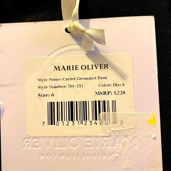 Marie Oliver Black Carter Grommet Lined Pants - Wide Leg Sz 6 and Sz 4 - Picture 3 of 6